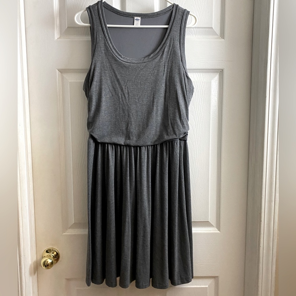 Old Navy Sleeveless Gray Elastic Waist Dress Size Large